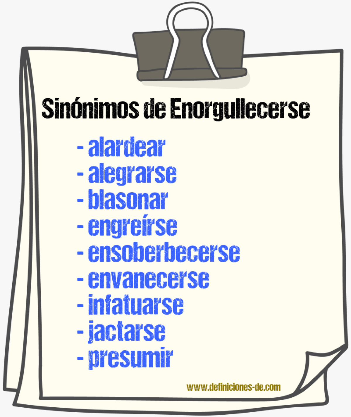 Sinnimos de enorgullecerse