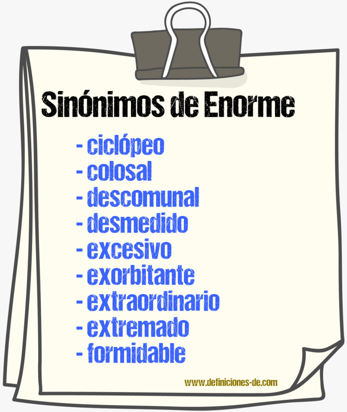 Sinnimos de enorme