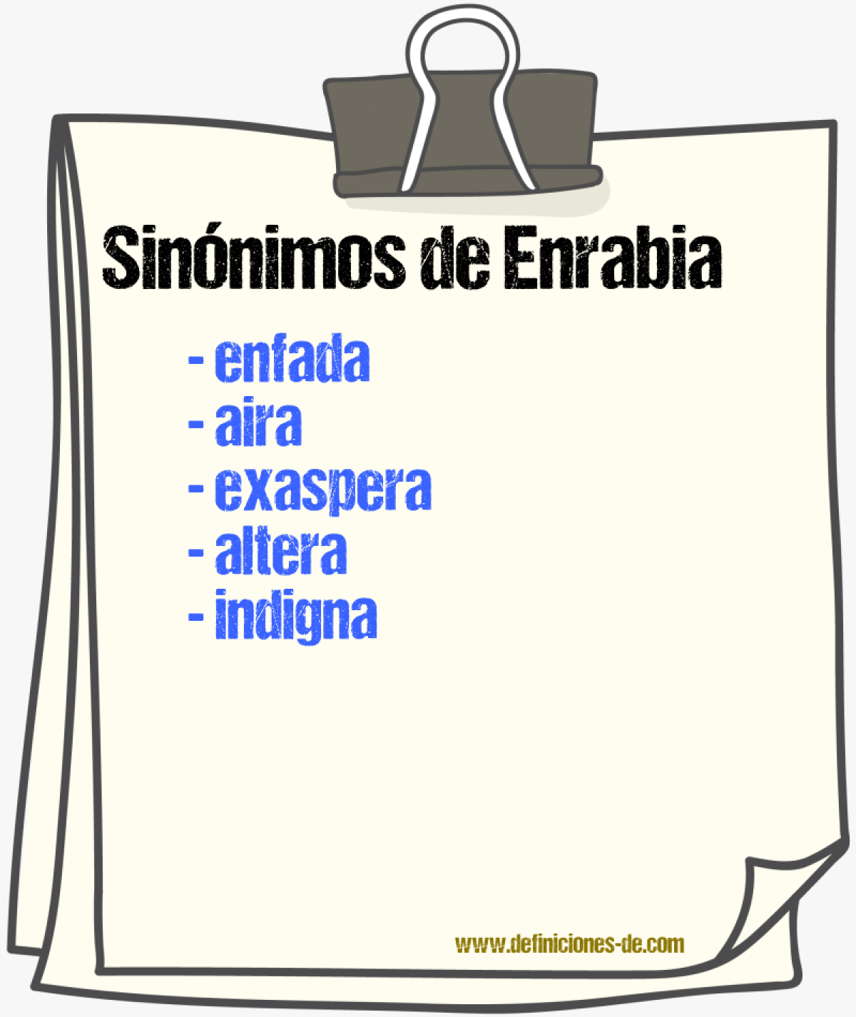 Sinónimos de enrabia