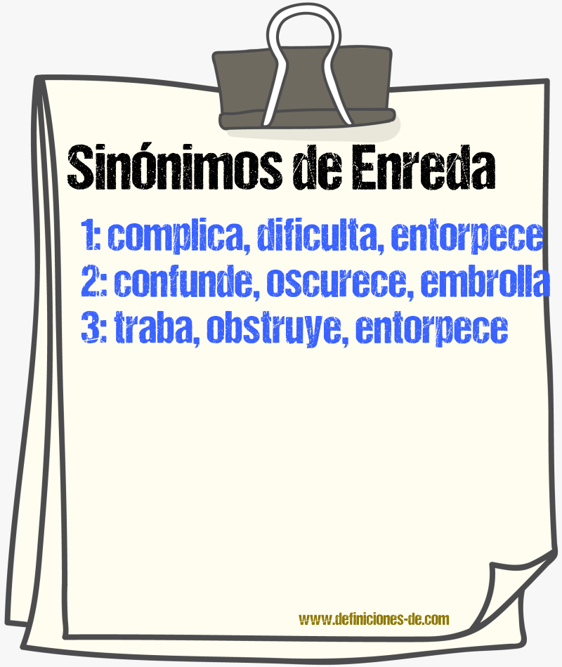 Sinónimos de enreda