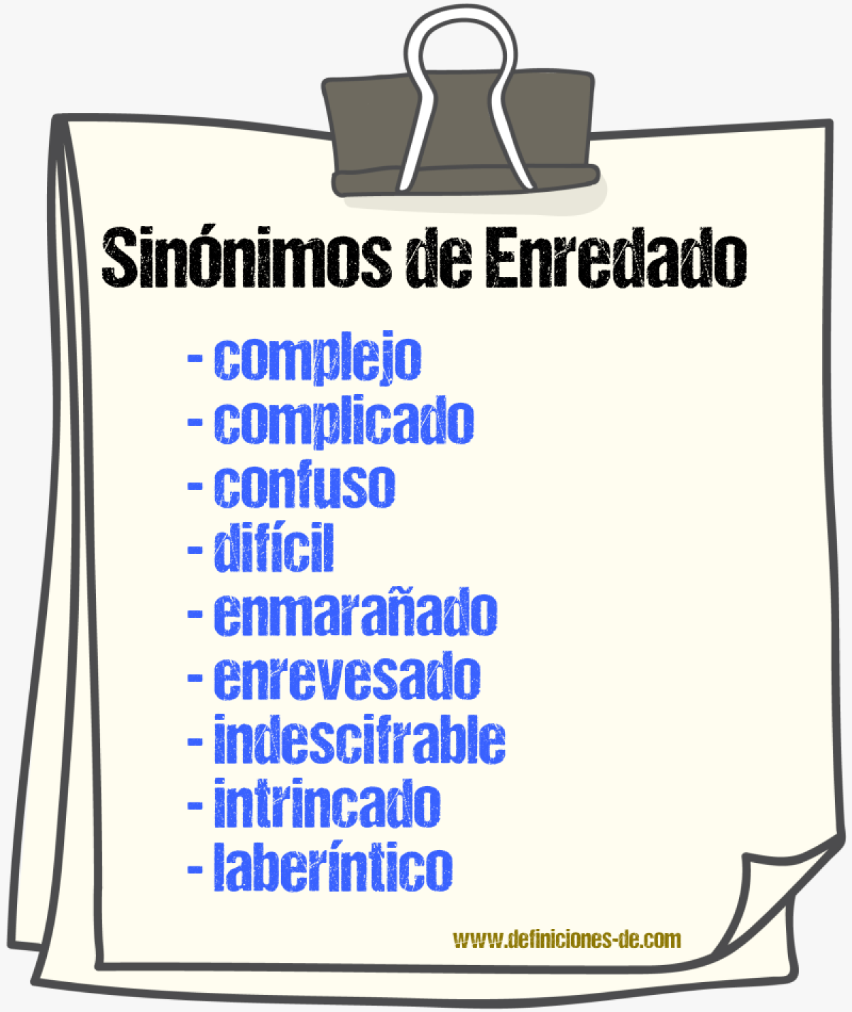 Sinnimos de enredado