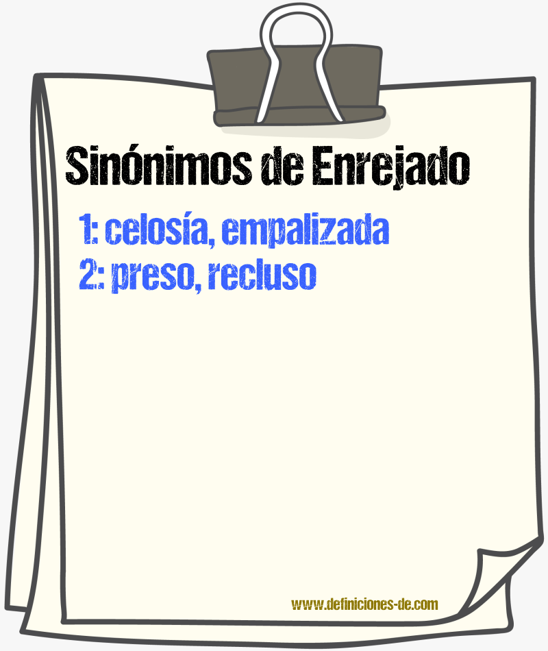 Sinnimos de enrejado