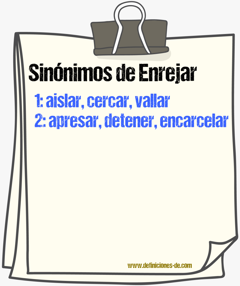 Sinnimos de enrejar