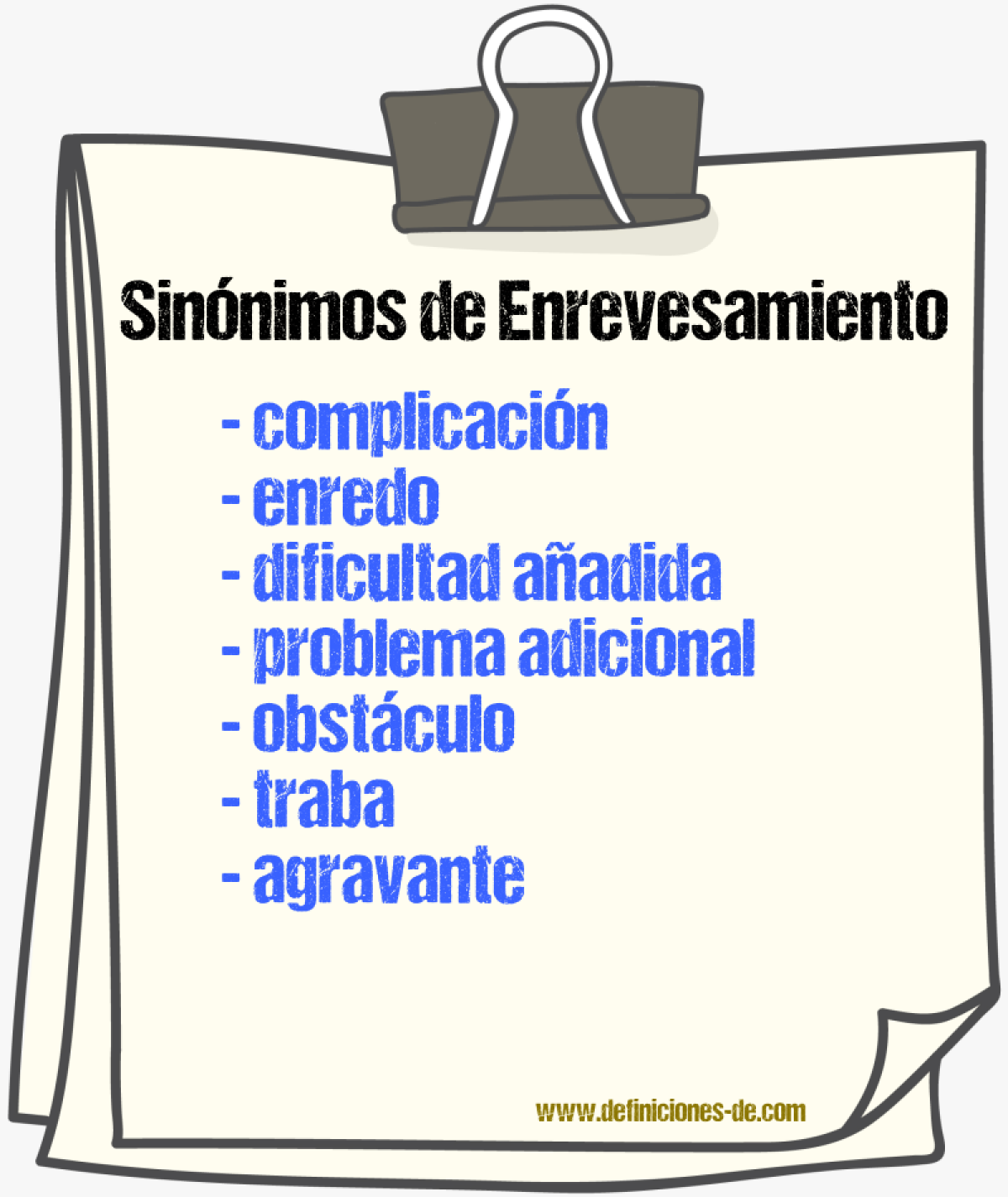 Sinónimos de enrevesamiento