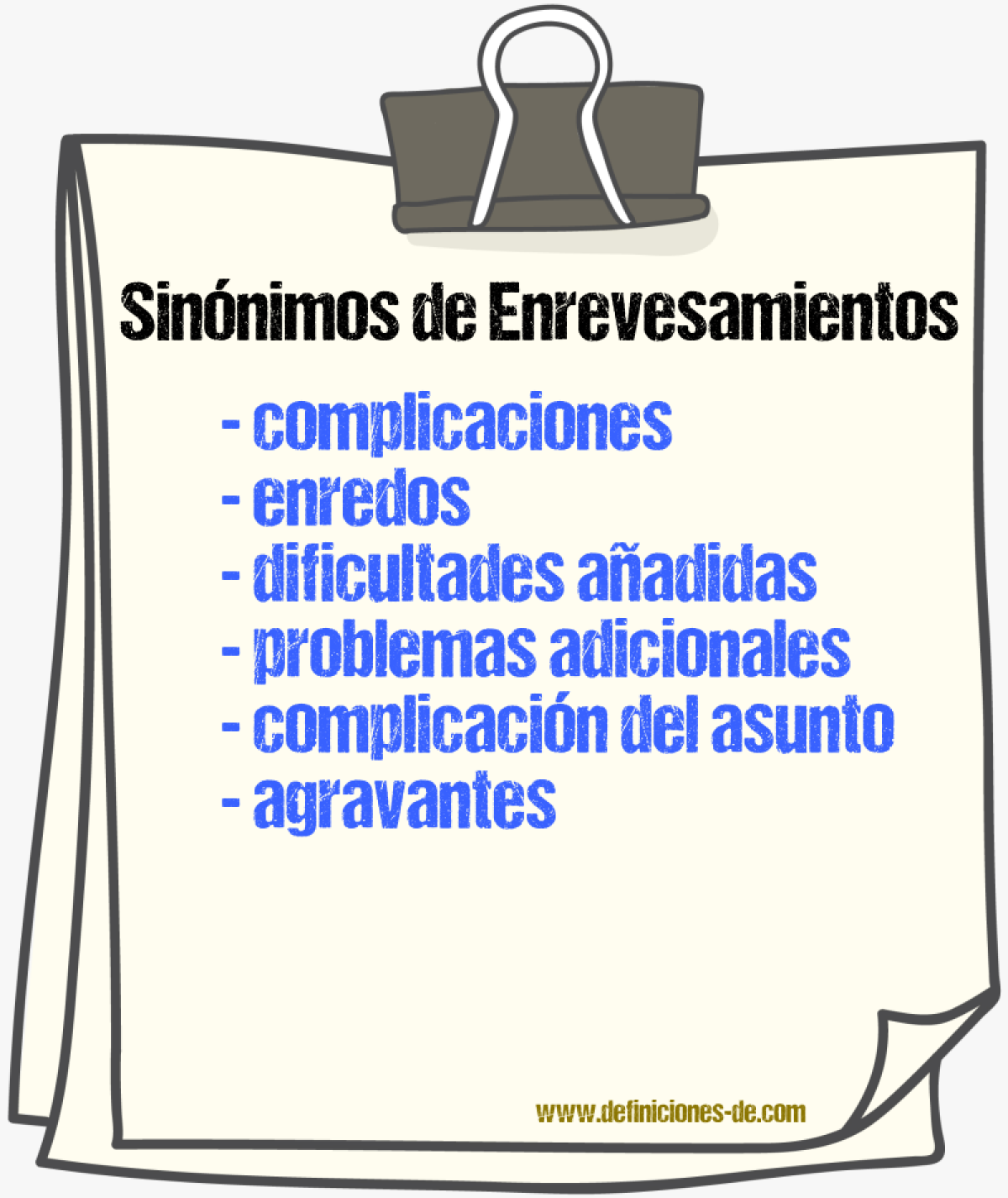 Sinónimos de enrevesamientos