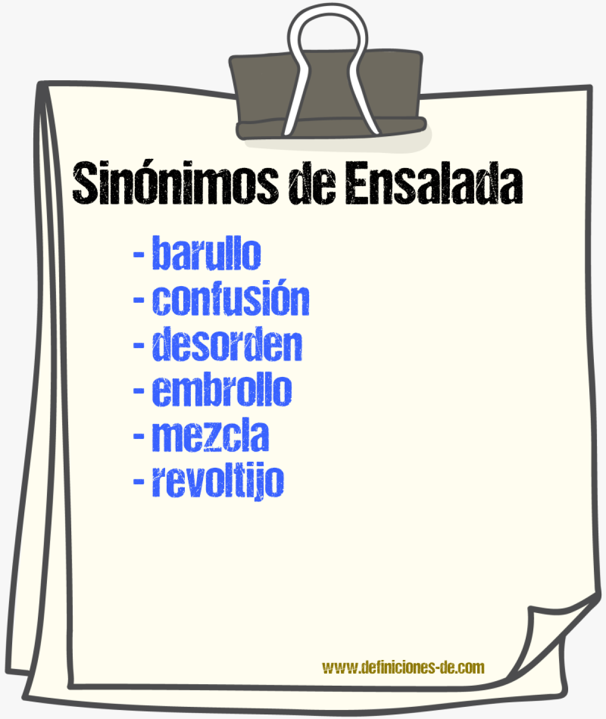 Sinnimos de ensalada