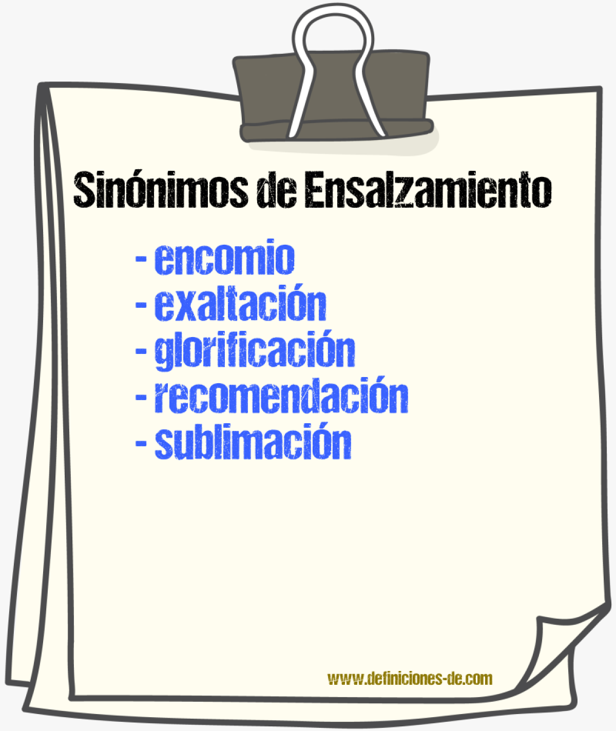 Sinnimos de ensalzamiento