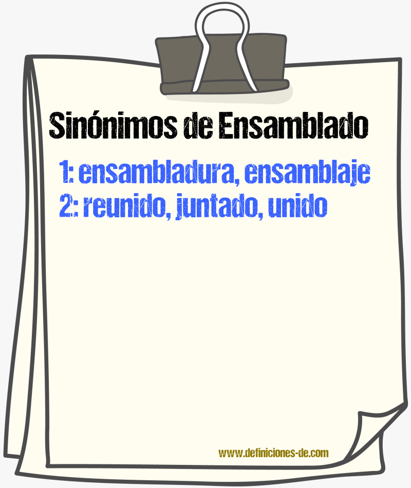 Sinnimos de ensamblado