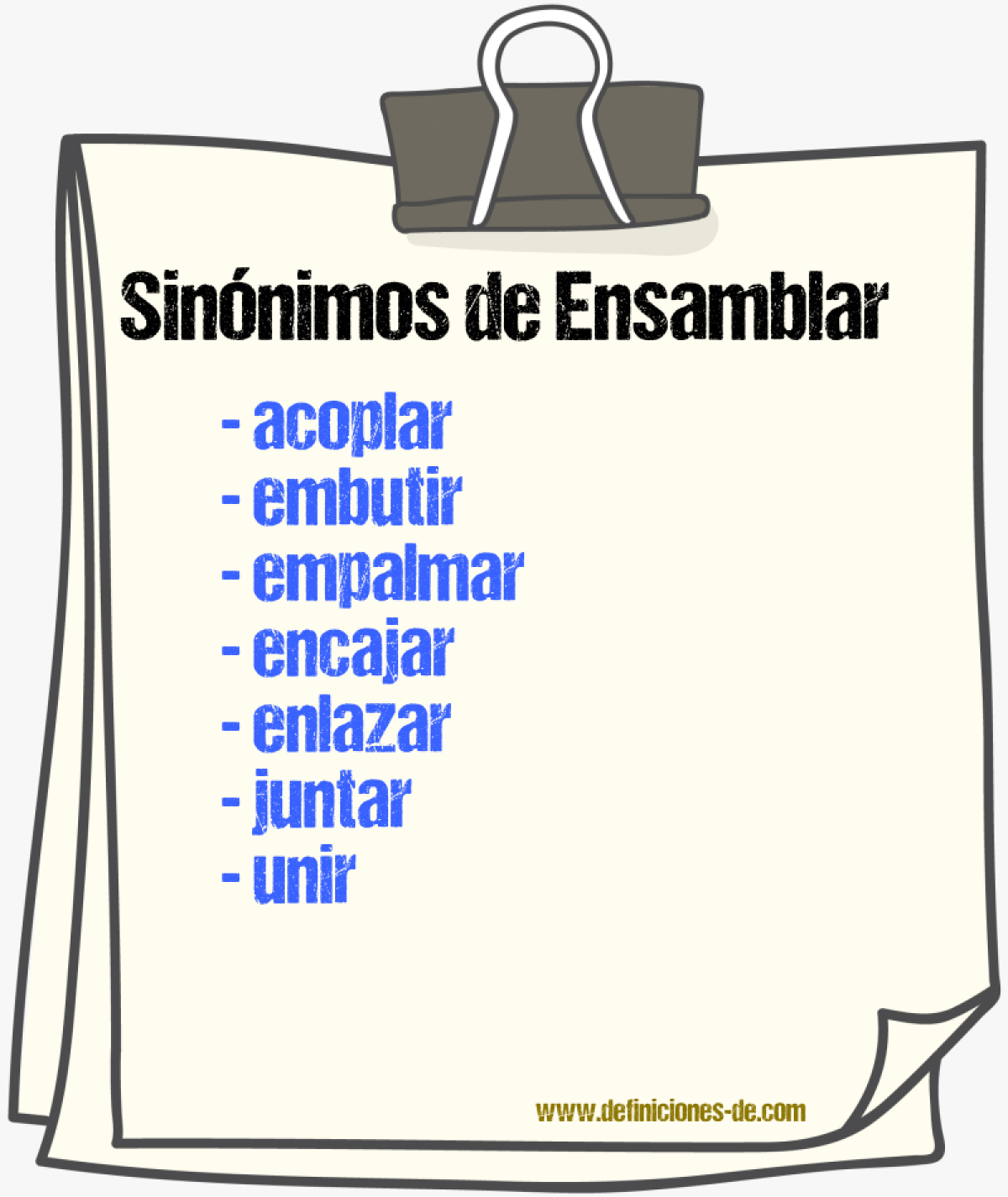 Sinnimos de ensamblar