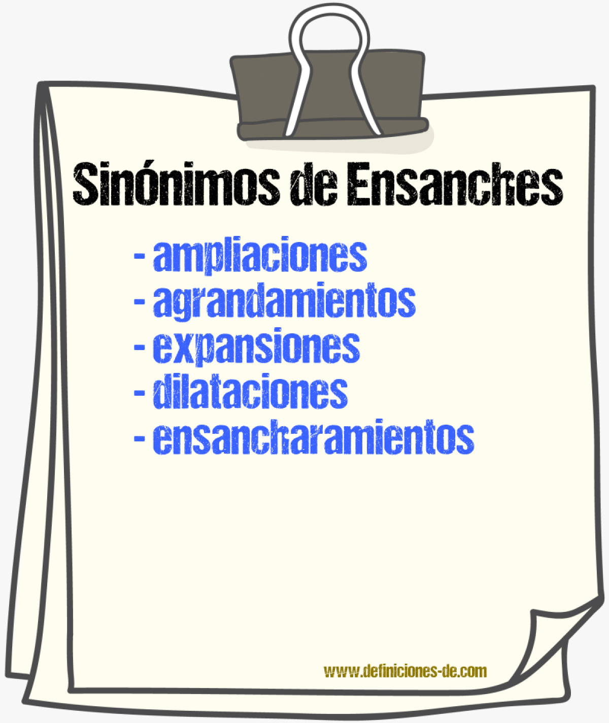 Sinónimos de ensanches