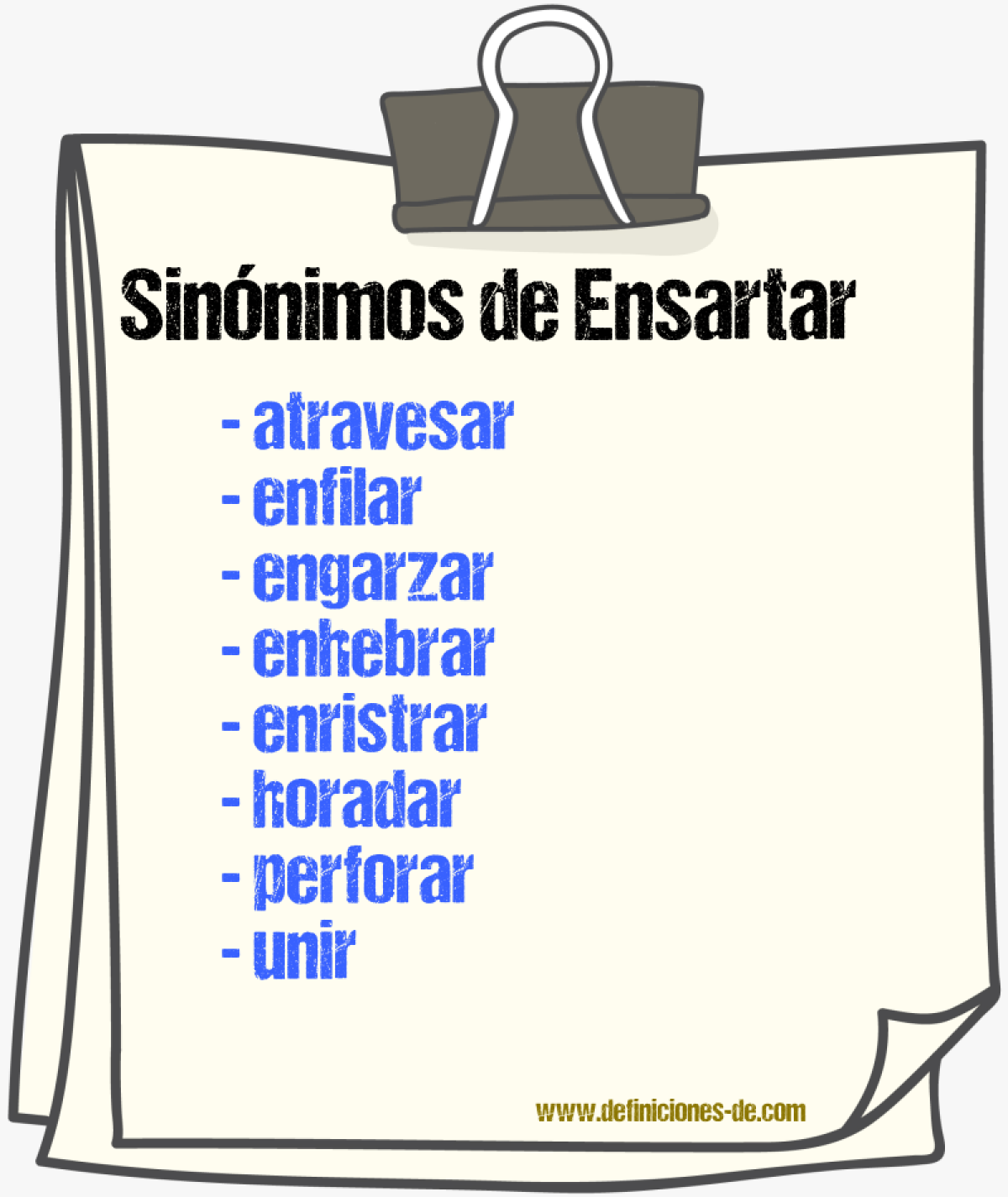 Sinnimos de ensartar