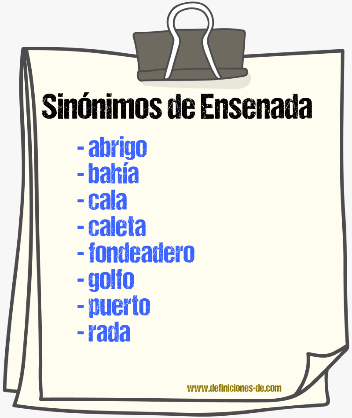 Sinnimos de ensenada