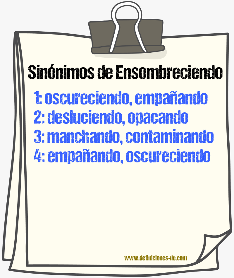 Sinónimos de ensombreciendo