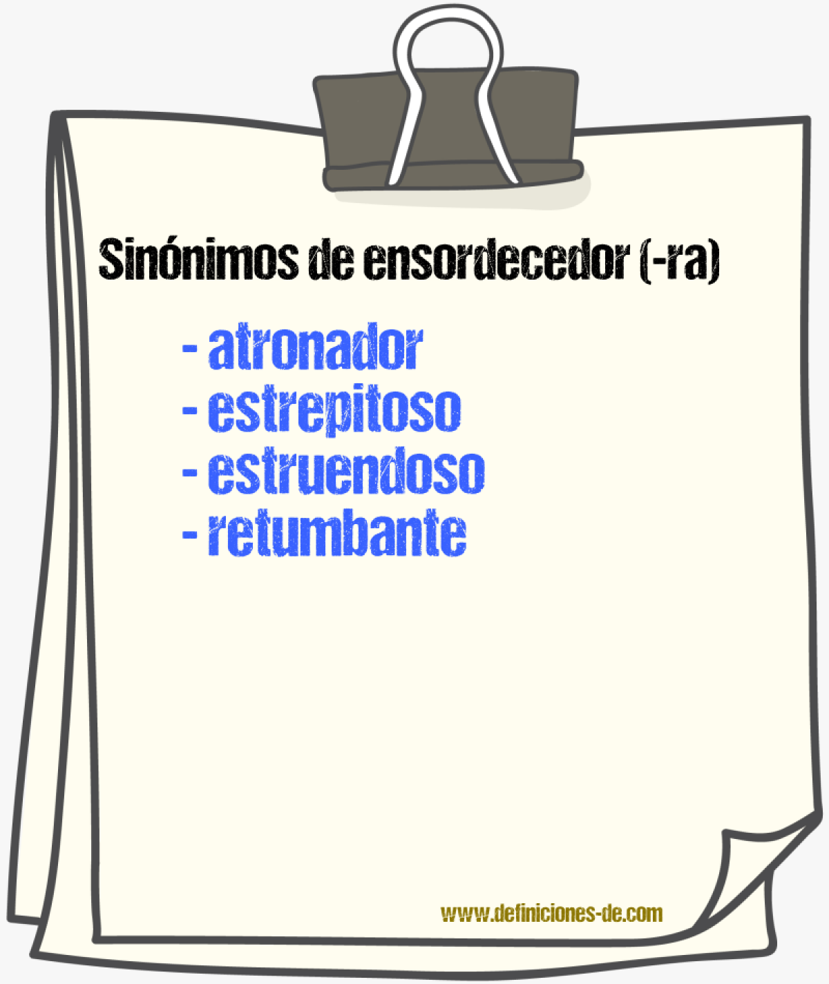 Sinnimos de ensordecedor