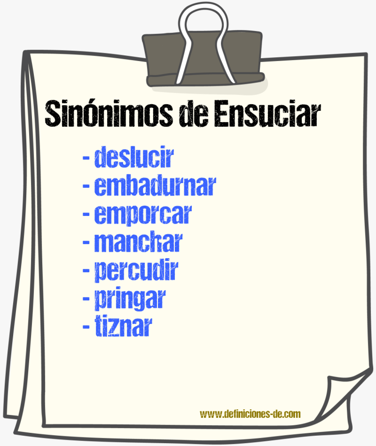 Sinnimos de ensuciar