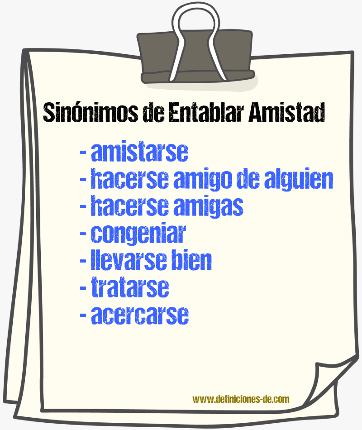 Sinónimos de entablar amistad
