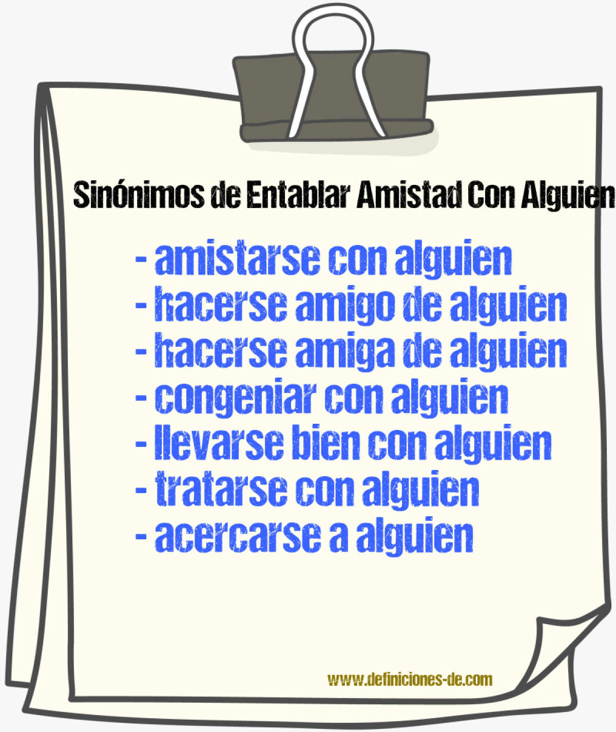Sinónimos de entablar amistad con alguien