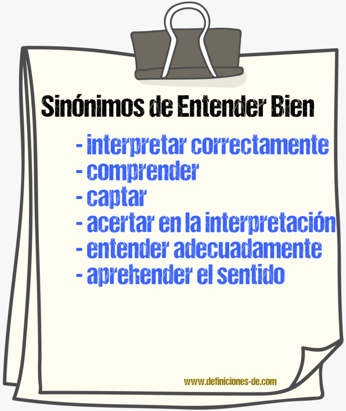 Sinónimos de entender bien