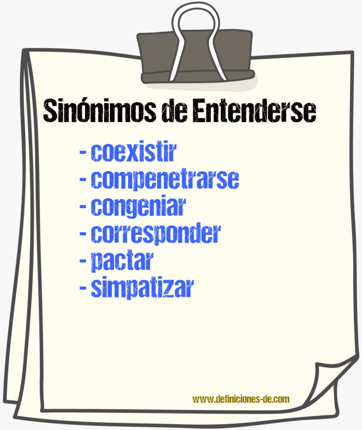 Sinnimos de entenderse