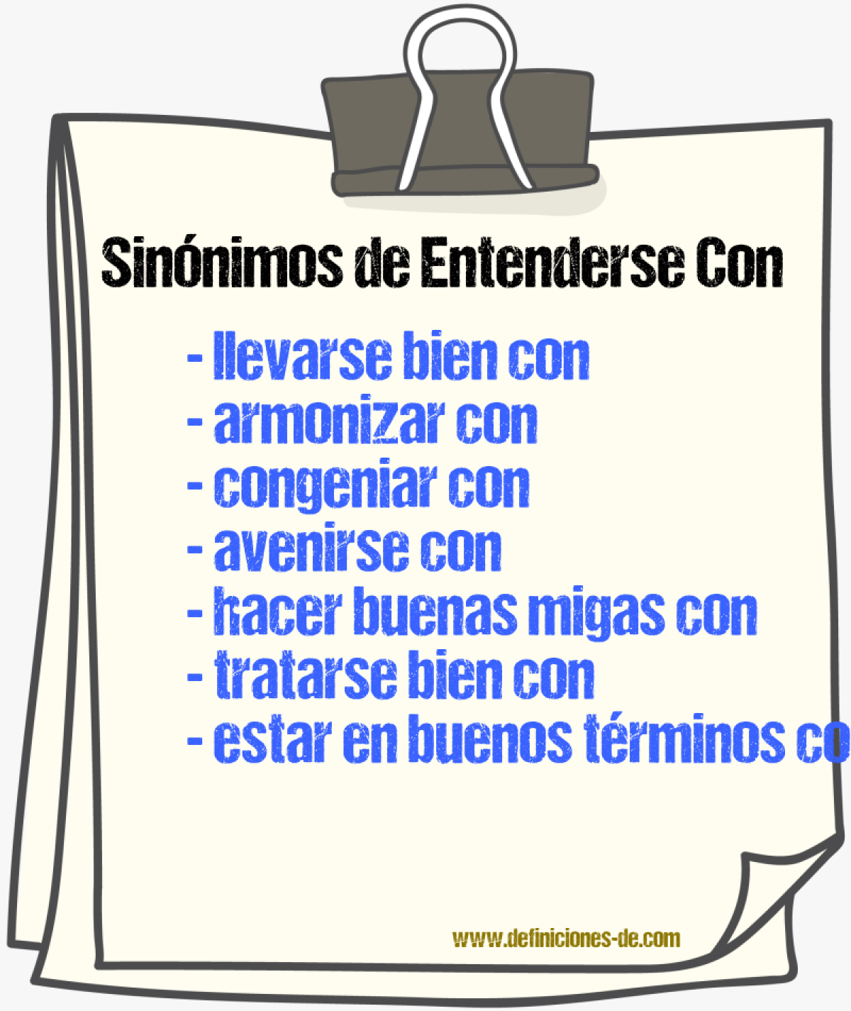 Sinónimos de entenderse con