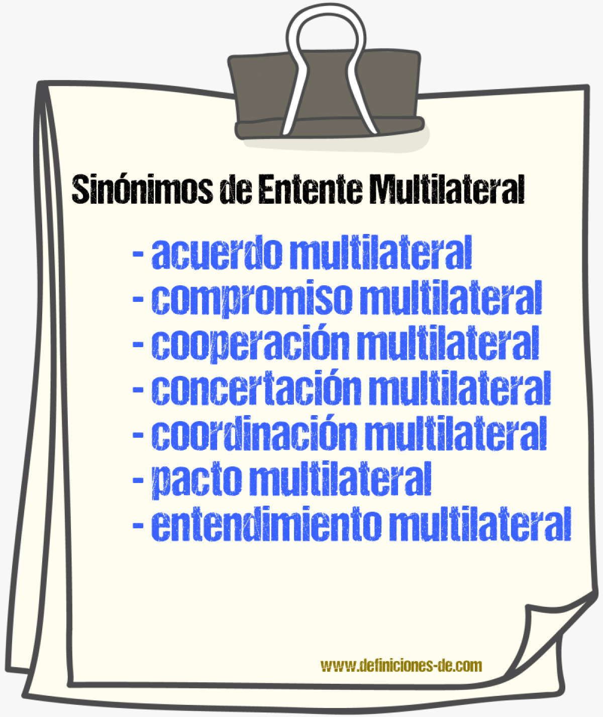Sinónimos de entente multilateral