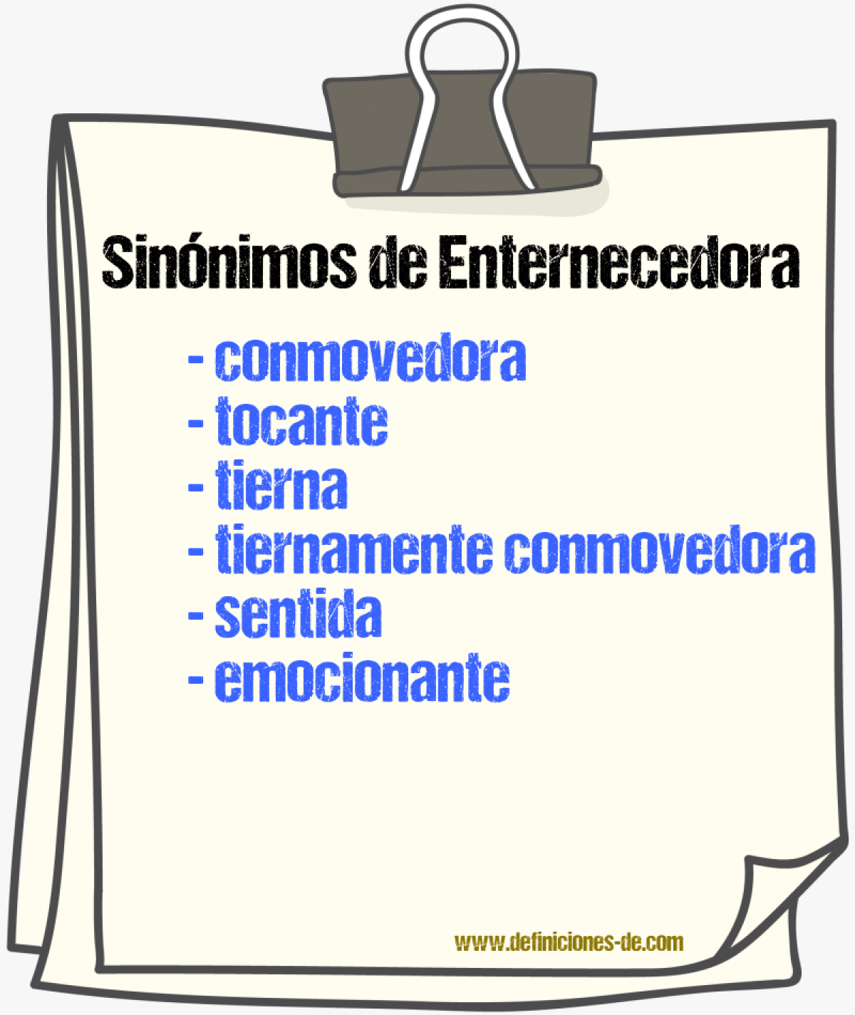 Sinónimos de enternecedora