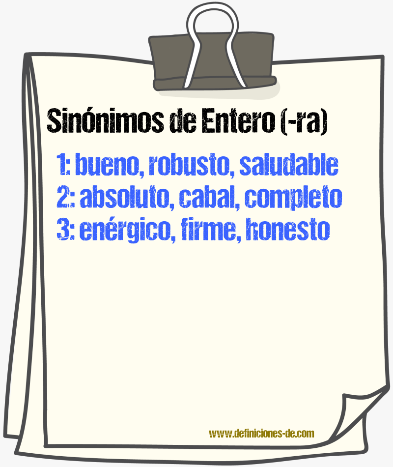 Sinnimos de entero