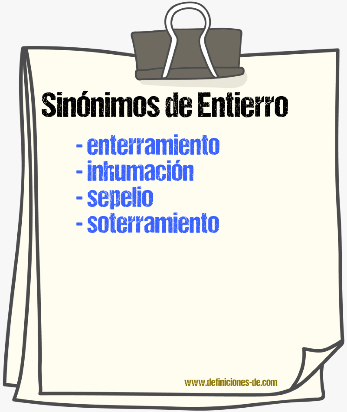 Sinnimos de entierro