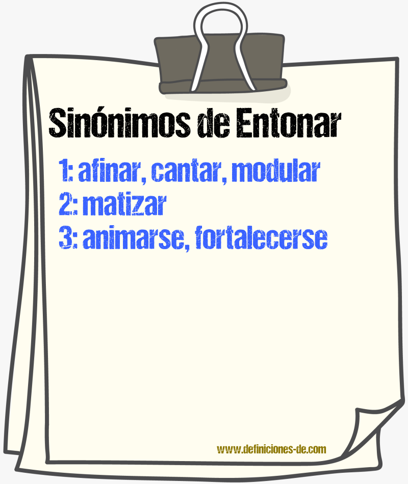 Sinnimos de entonar