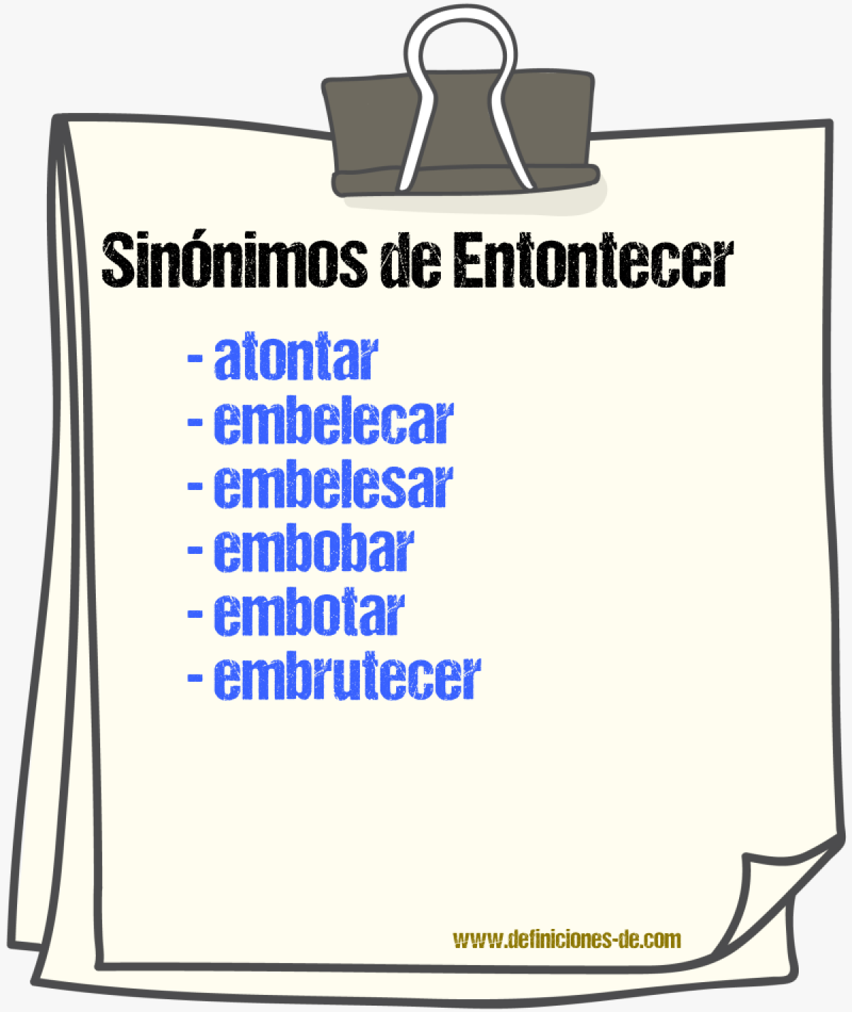 Sinnimos de entontecer