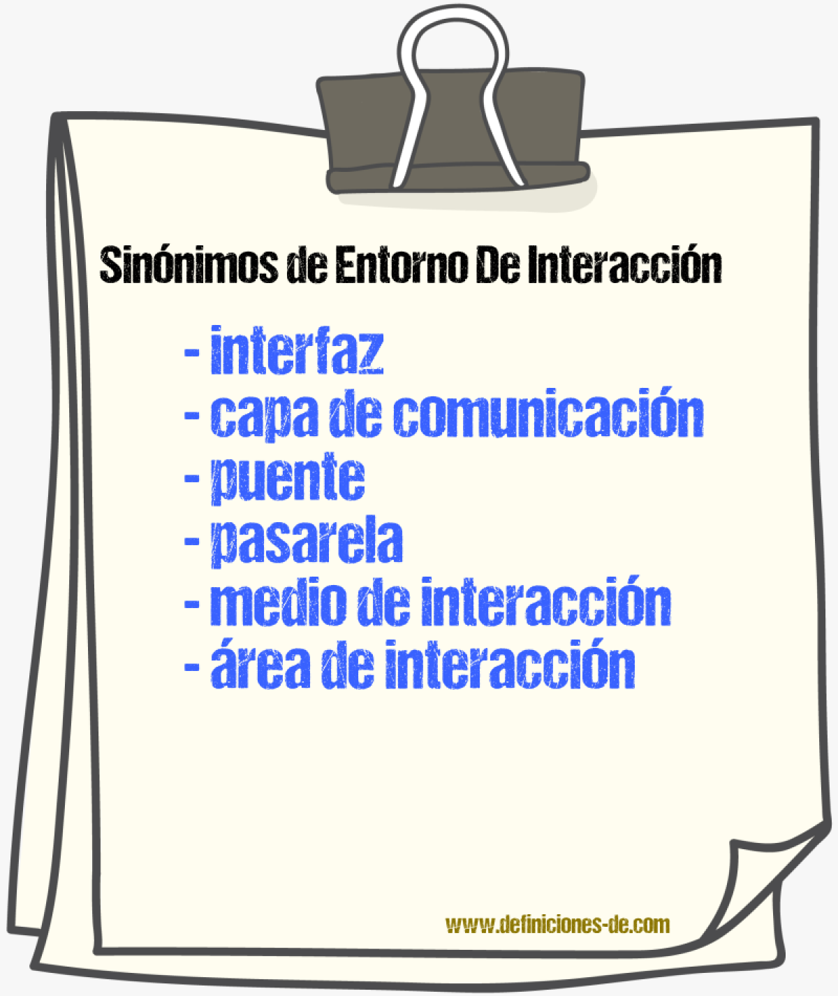 Sinónimos de entorno de interacción