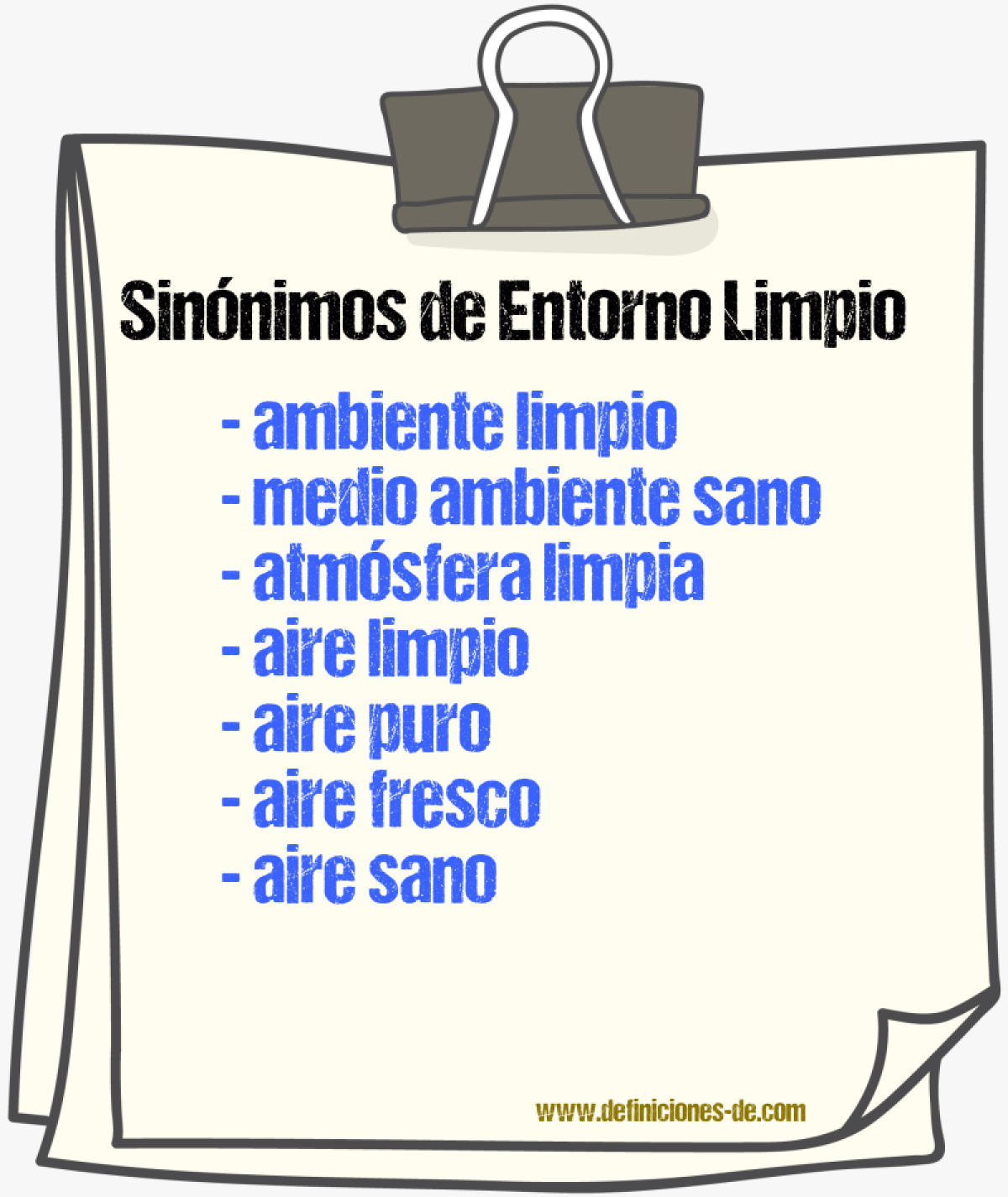 Sinónimos de entorno limpio
