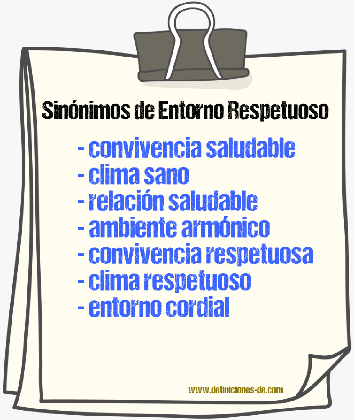 Sinónimos de entorno respetuoso
