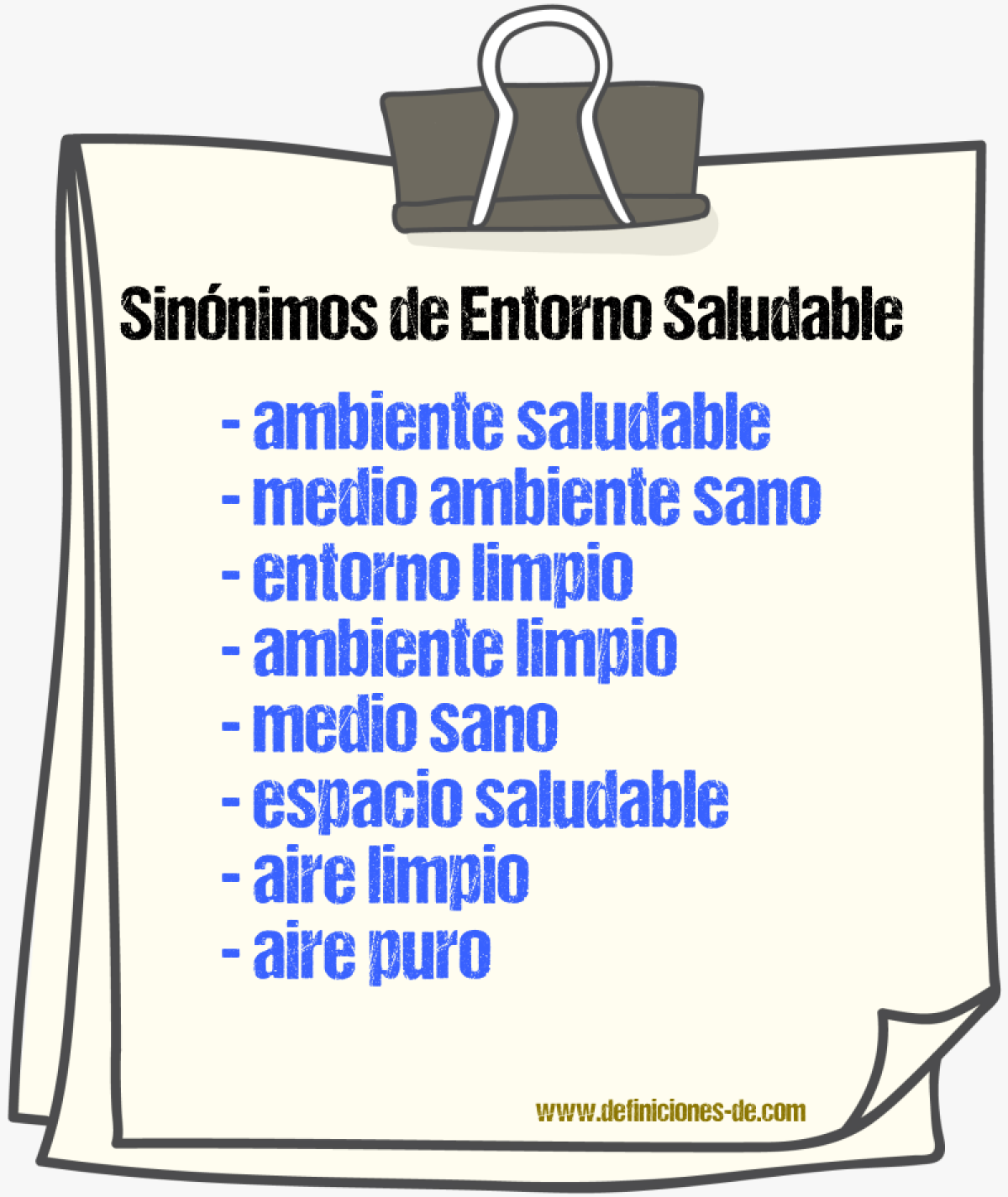 Sinónimos de entorno saludable