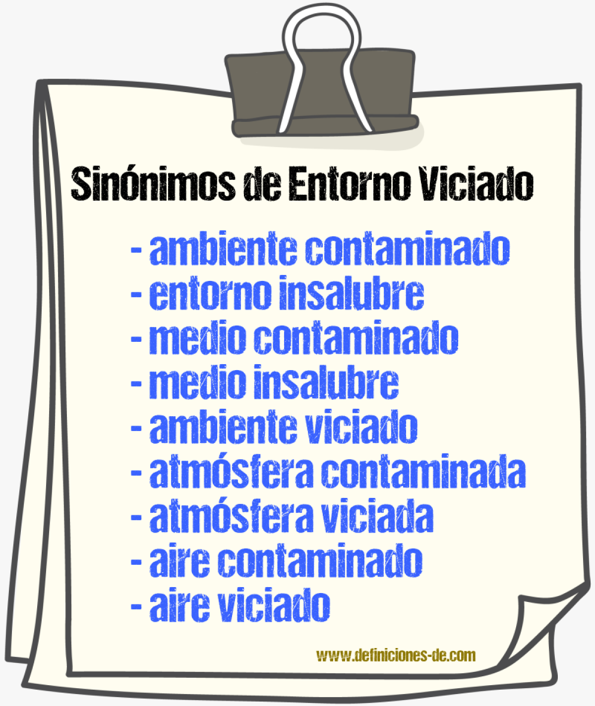 Sinónimos de entorno viciado