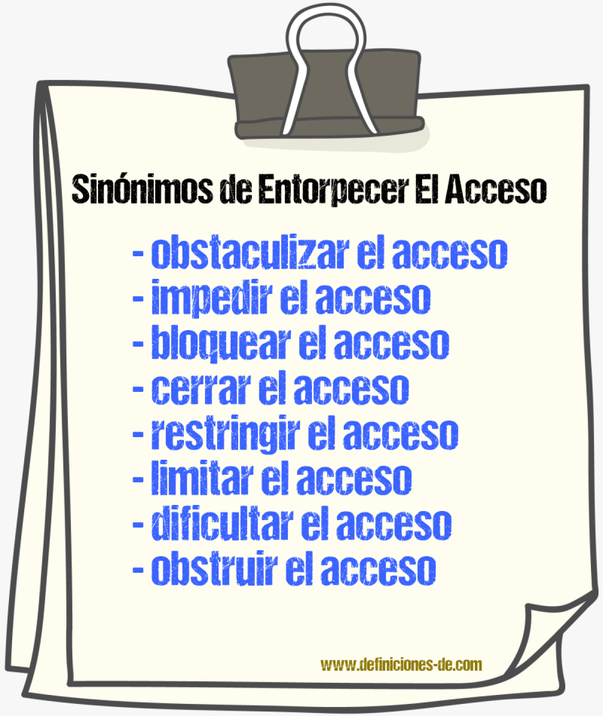 Sinónimos de entorpecer el acceso