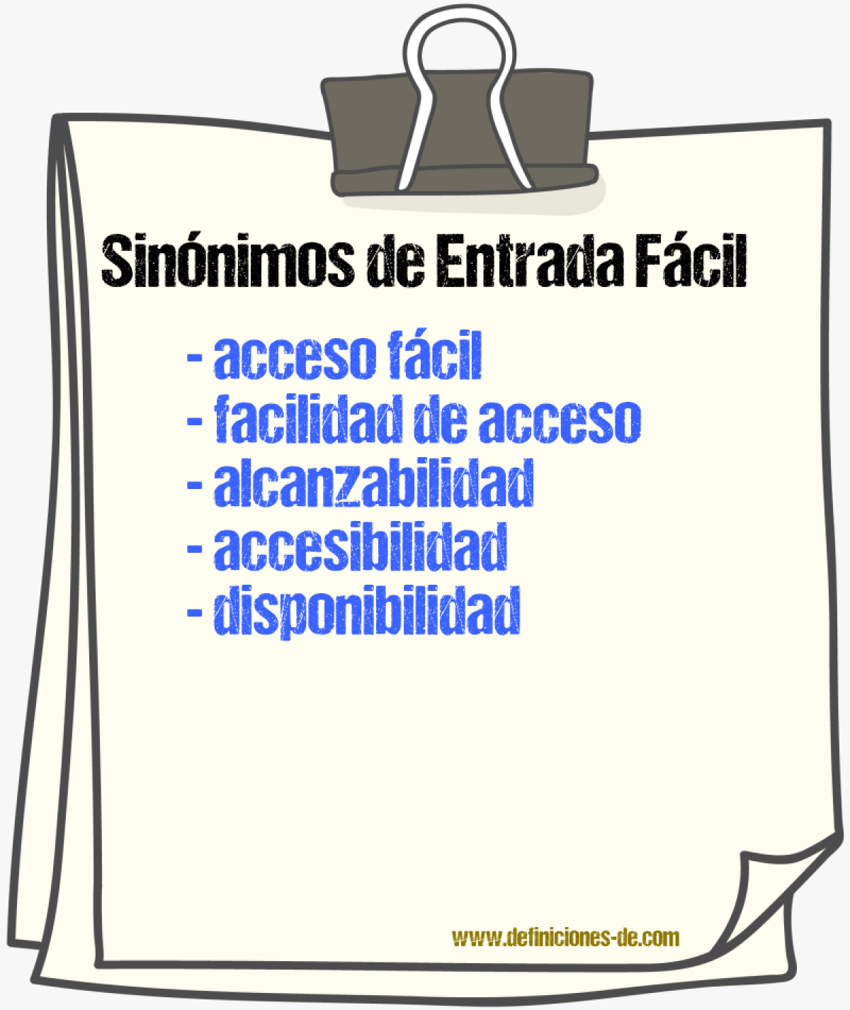 Sinónimos de entrada fácil