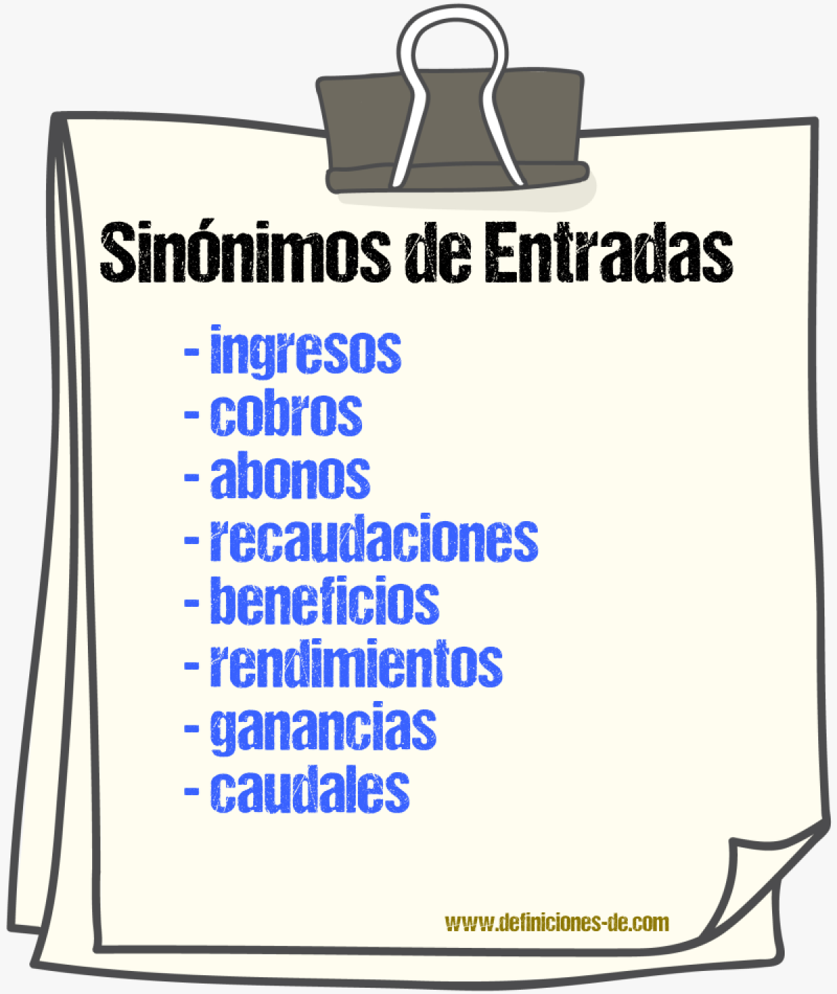 Sinónimos de entradas