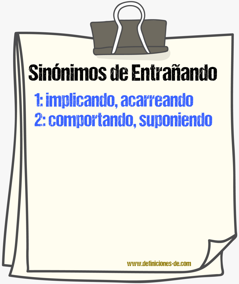 Sinónimos de entrañando