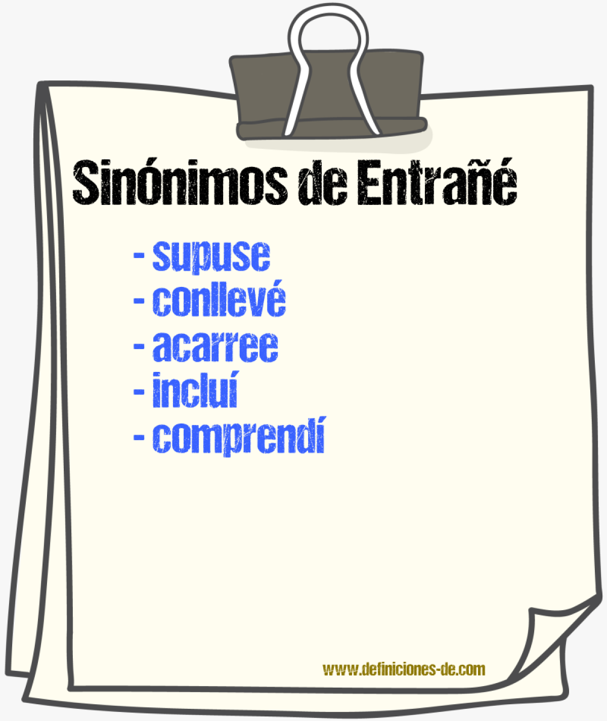 Sinónimos de entrañé