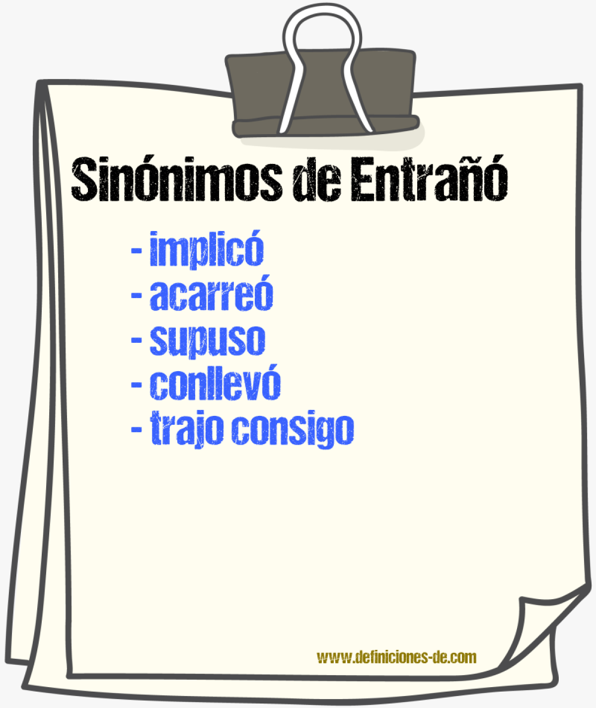 Sinónimos de entrañó