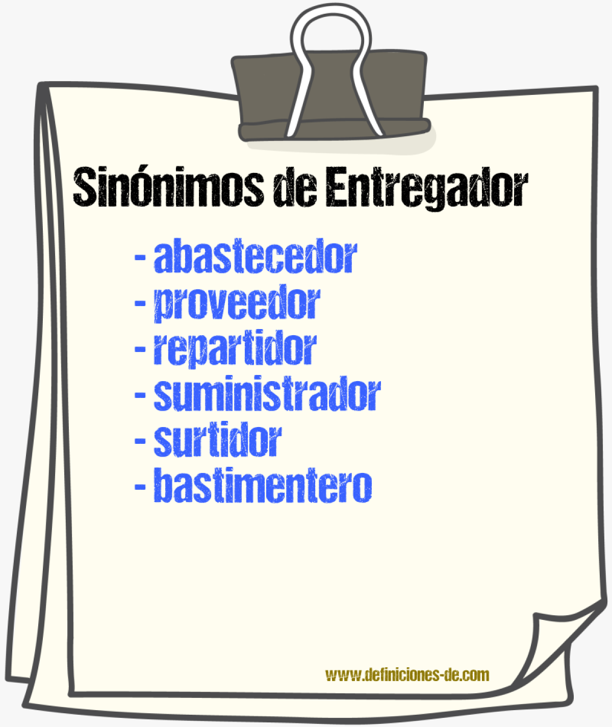 Sinnimos de entregador