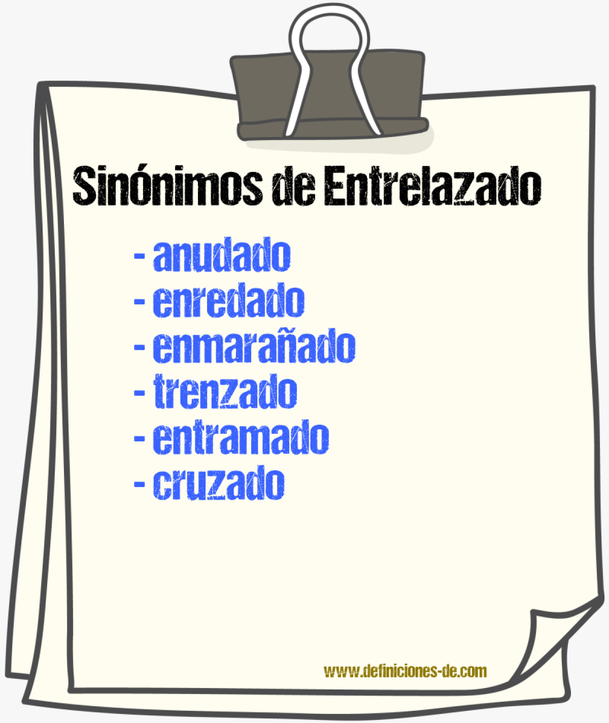Sinónimos de entrelazado
