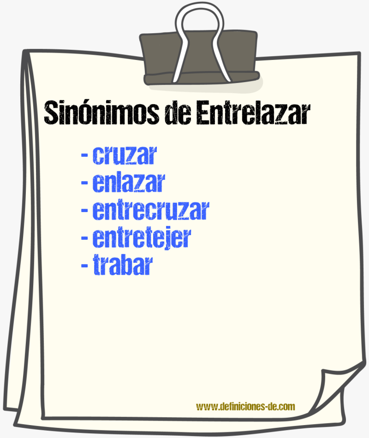 Sinnimos de entrelazar