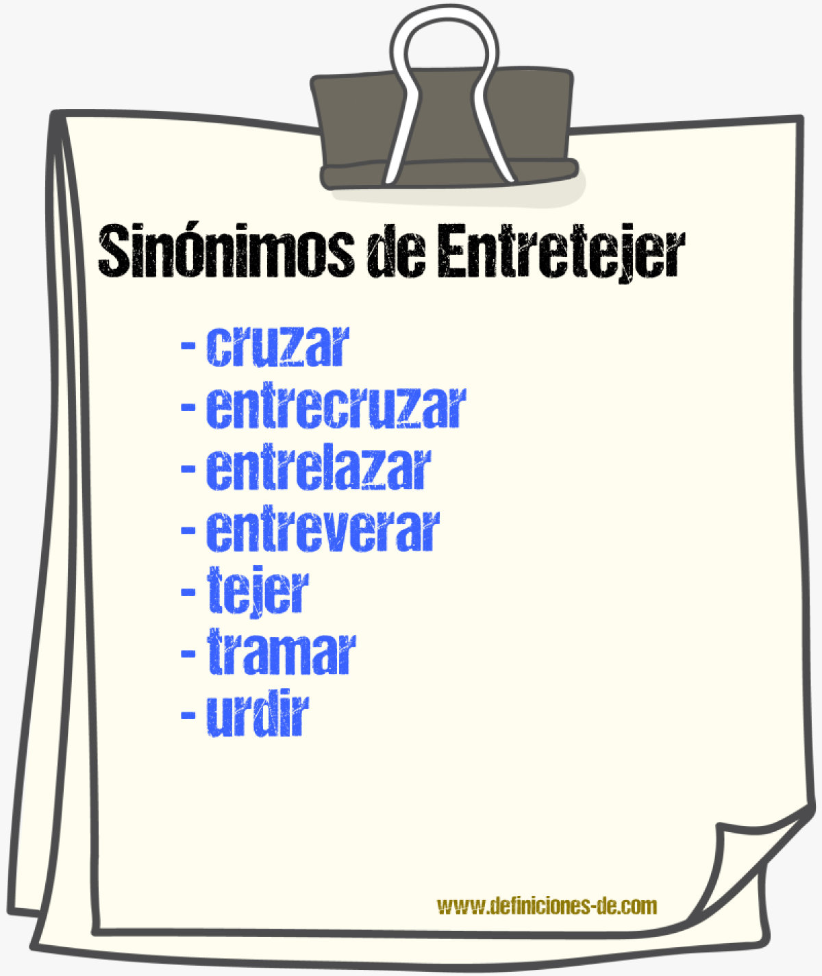 Sinnimos de entretejer