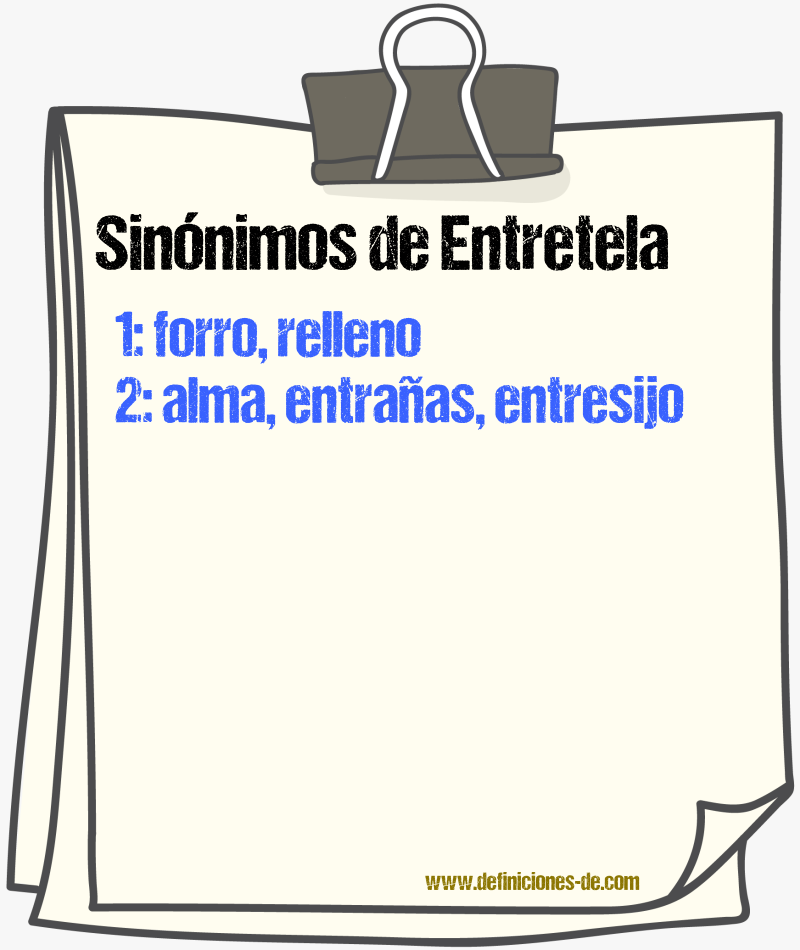 Sinnimos de entretela