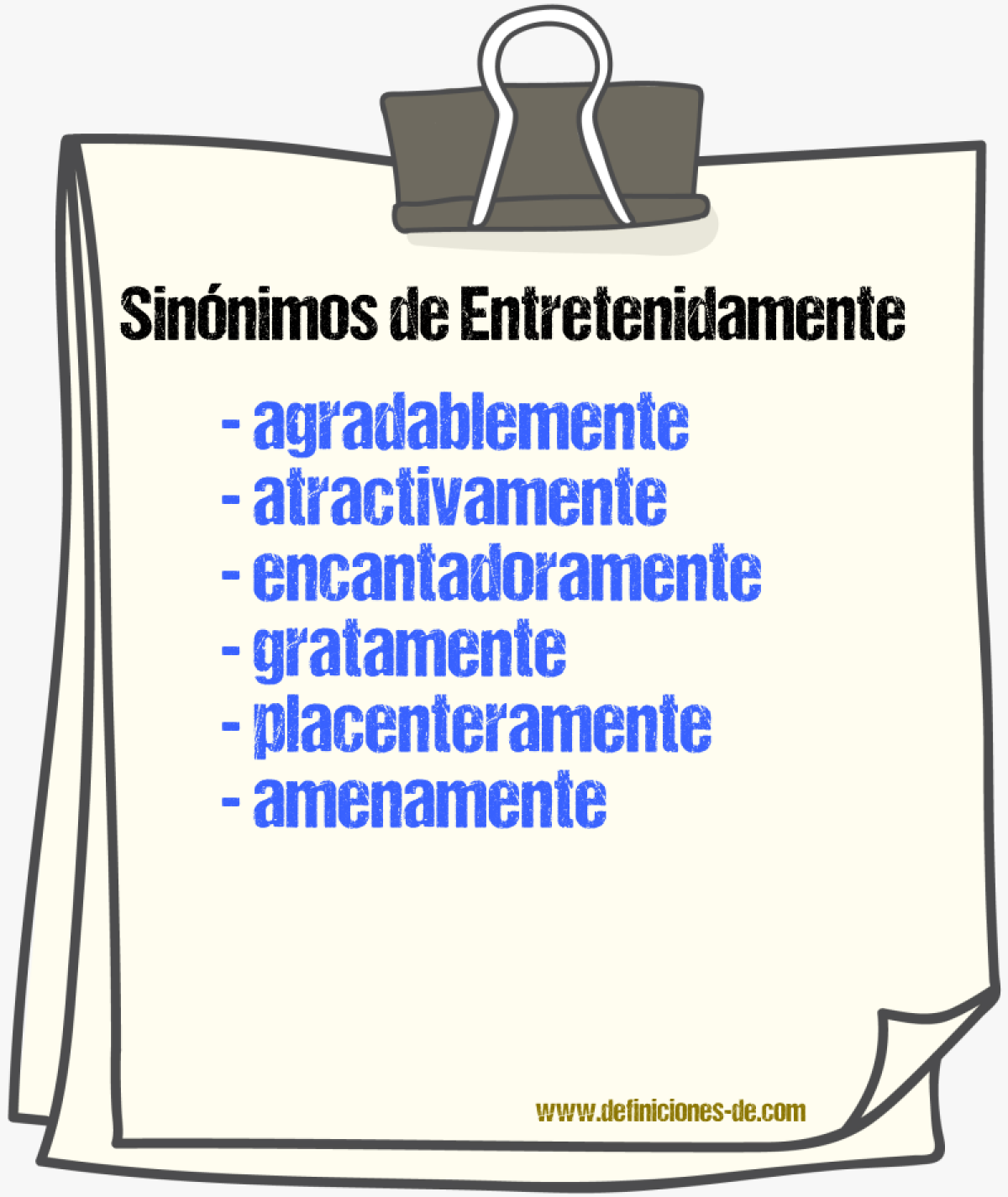 Sinnimos de entretenidamente