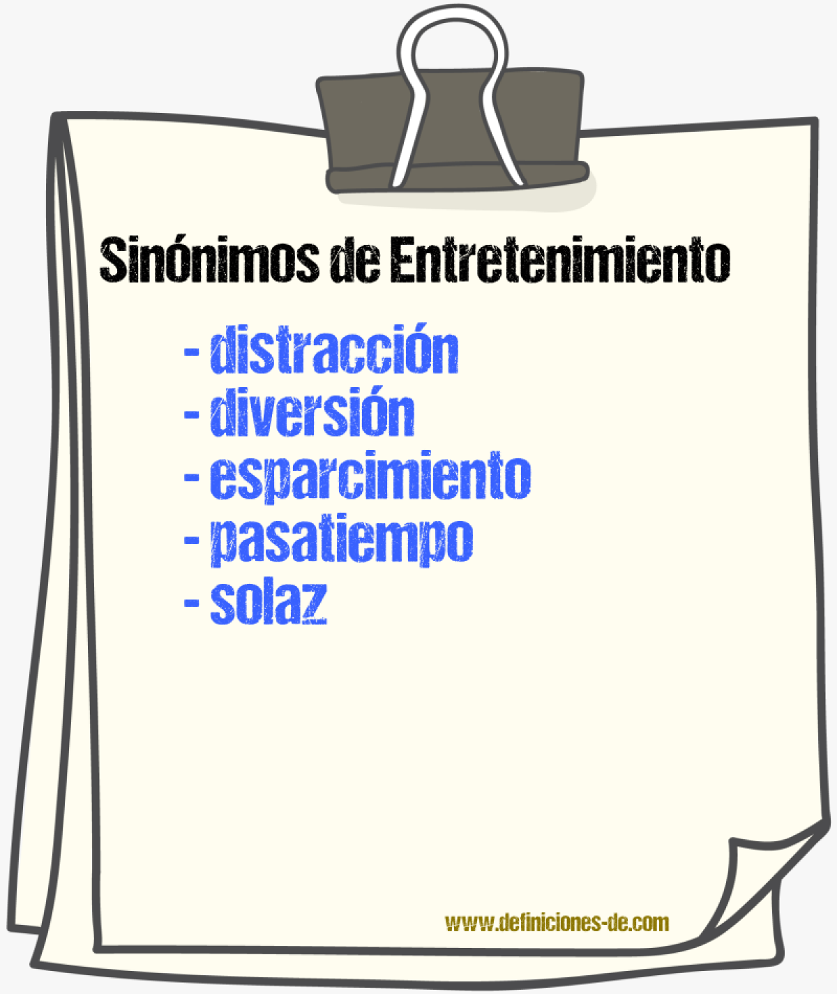 Sinnimos de entretenimiento