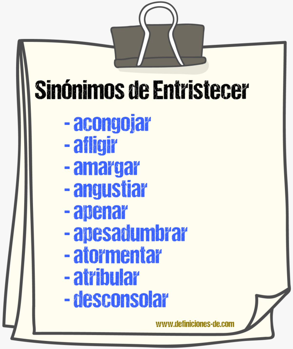 Sinnimos de entristecer