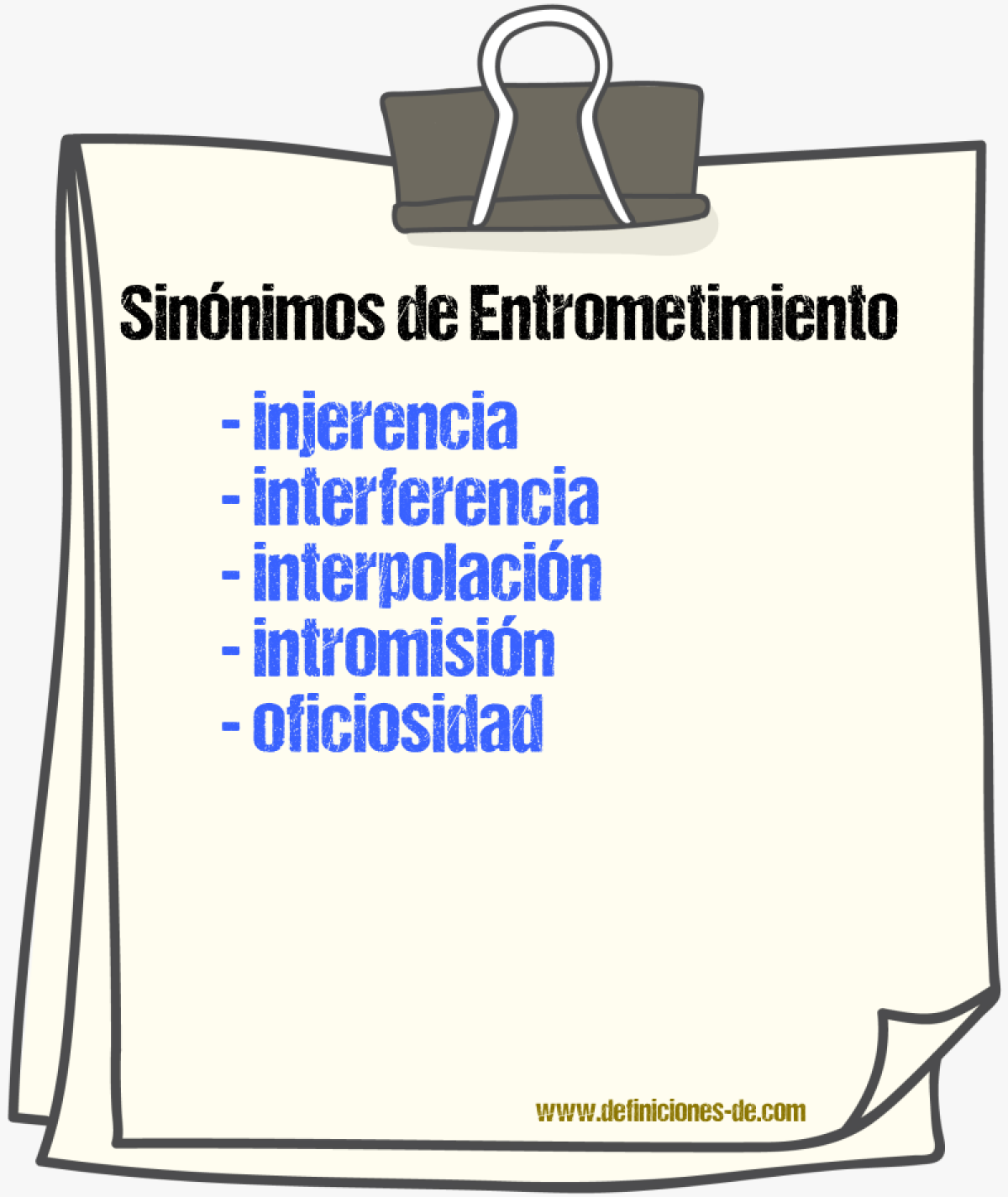 Sinnimos de entrometimiento